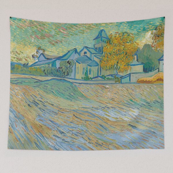 Item preview, Vue de l’asile et de la Chapelle Saint-Paul de Mausole | Vincent van Gogh | 1889 Post-Impressionism Art designed and sold by CJET.