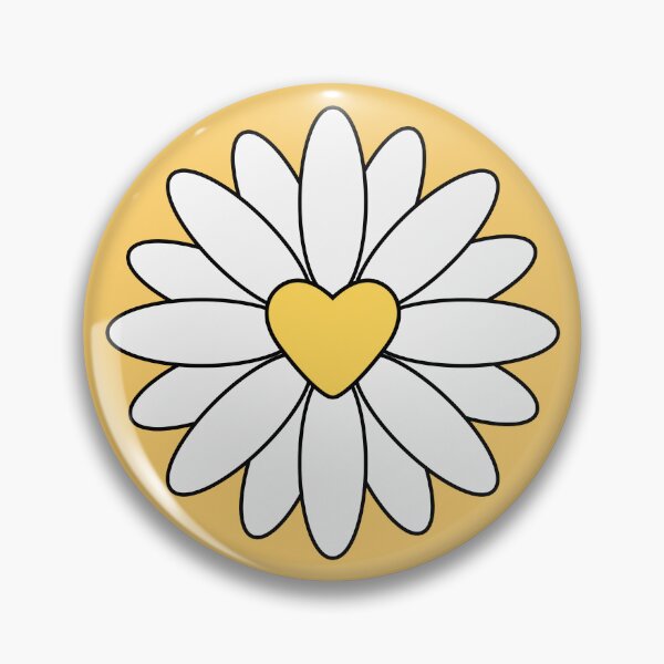 Item preview, Daisy flower heart shaped core yellow background designed and sold by RafaTakami.