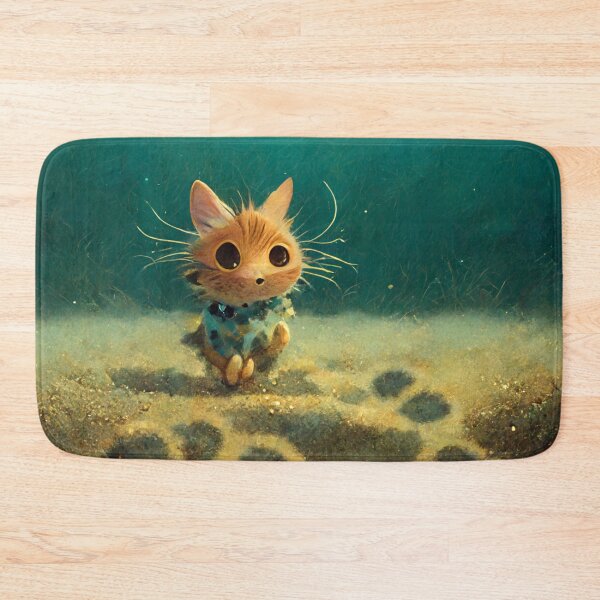 Item preview, Cute Kitten Walking on the Ocean Floor designed and sold by Styxiann.