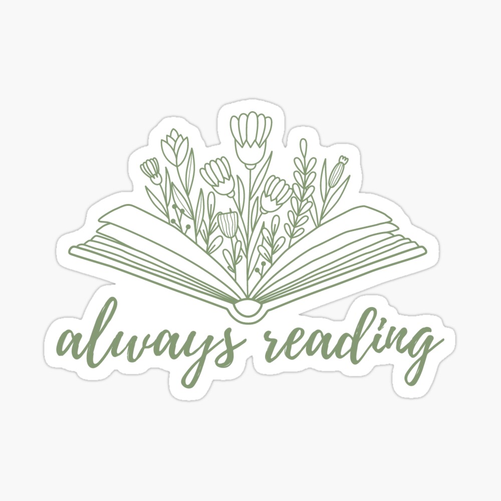 Always Reading (Green) Sticker for Sale by erinkoco