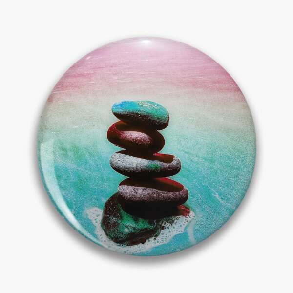 Item preview, Zen Cairn Tower Beach Pebbles Balancing Stones on Beach Sand 6 of 12 designed and sold by Beachy.