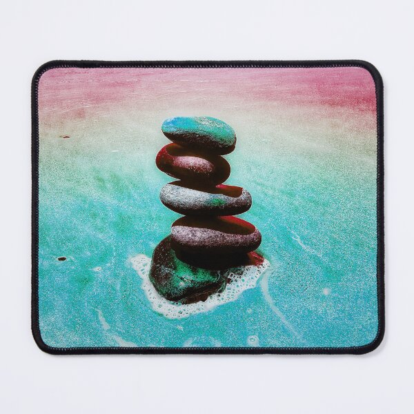 Item preview, Zen Cairn Tower Beach Pebbles Balancing Stones on Beach Sand 6 of 12 designed and sold by Beachy.