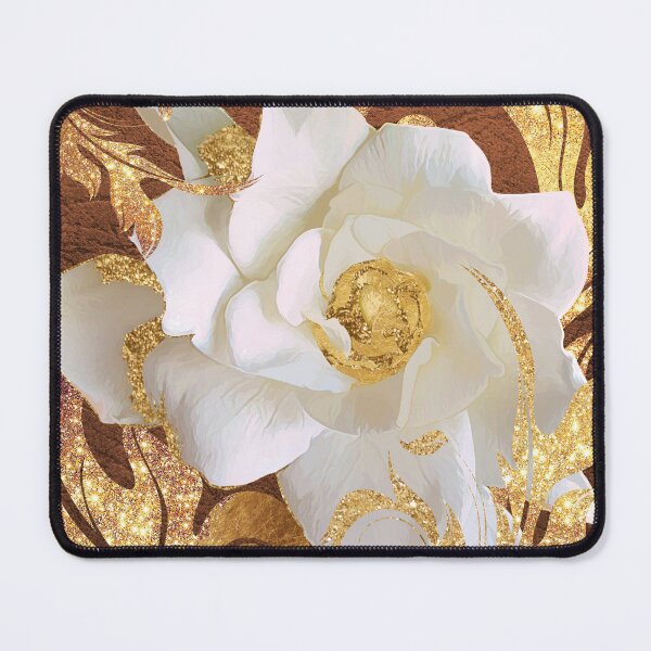 Item preview, Autumn Gold Gardenia floral art designed and sold by Glimmersmith.