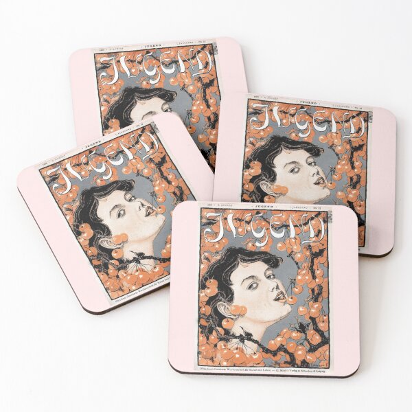 Item preview, Jugend Art Deco Vintage Woman Eating Cherries designed and sold by artemisxluna89.