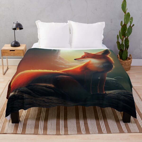 Item preview, Zorro sentado en una cueva iluminada por la luna designed and sold by Styxiann.