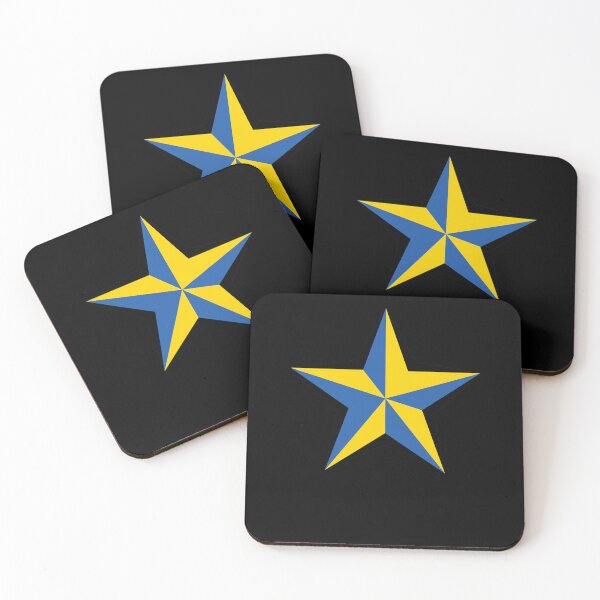 Item preview, Ukrainian Blue & Yellow Star - on Black designed and sold by sleepingdogprod.