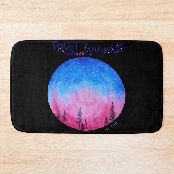 Item preview, Trust the Universe / Watercolor / Pink Galaxy / T-shirt / Painting / Pine Trees / Blue / Dark designed and sold by AnnaWander.