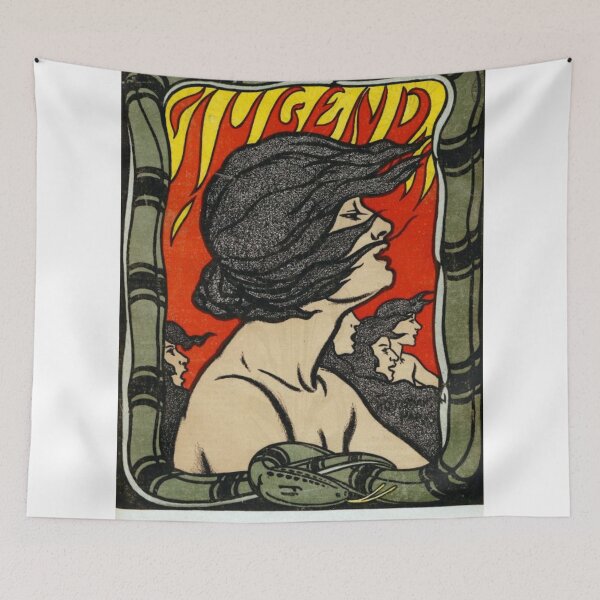 Item preview, Jugend Woman with Snake Vintage Illustration  designed and sold by artemisxluna89.