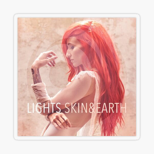 LIGHTS – Skin & Earth pop music sleeve art from the usa Transparent Sticker