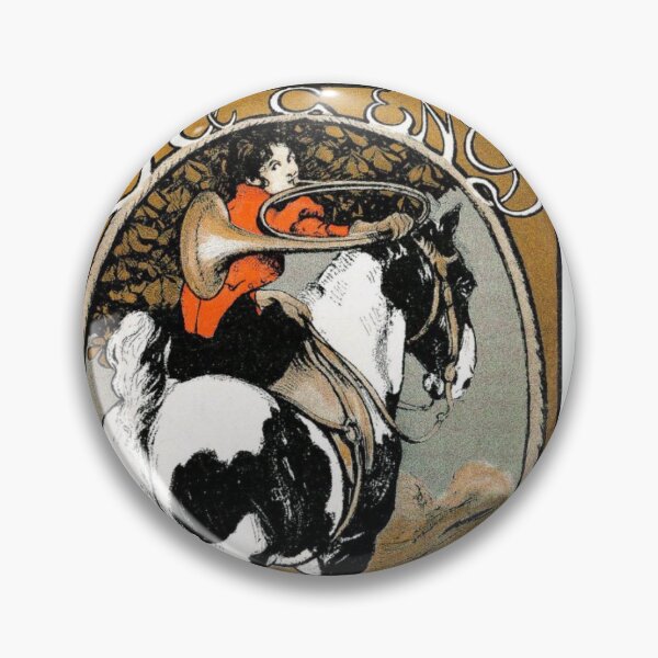 Item preview, Jugend Art Deco Vintage Woman on Horseback  with Horn designed and sold by artemisxluna89.