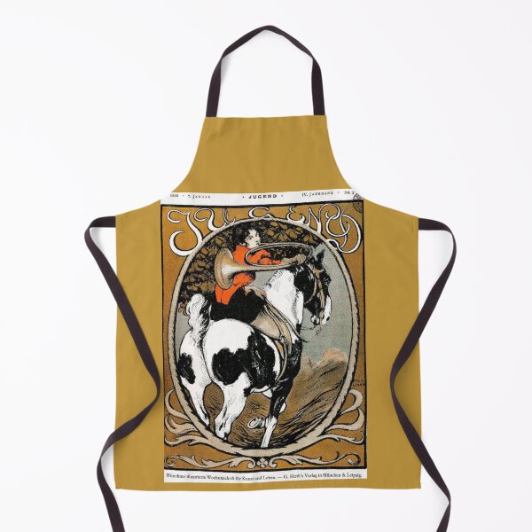 Item preview, Jugend Art Deco Vintage Woman on Horseback  with Horn designed and sold by artemisxluna89.