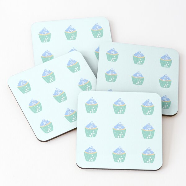 Item preview, Green Blue Hearts Cupcake Pack designed and sold by shirabee.