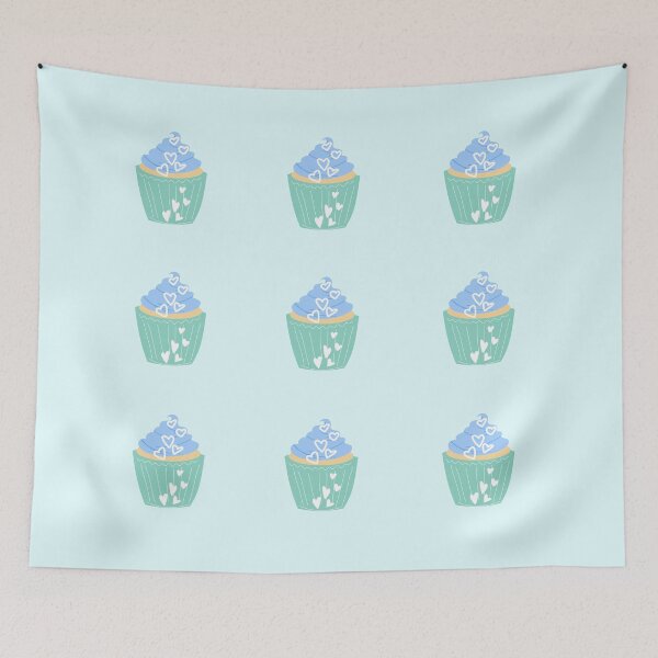 Item preview, Green Blue Hearts Cupcake Pack designed and sold by shirabee.