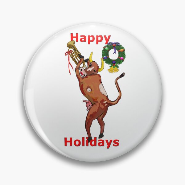 Item preview, Holiday Dancing Brown Trumpet Cow designed and sold by VerdeDoodleDuck.