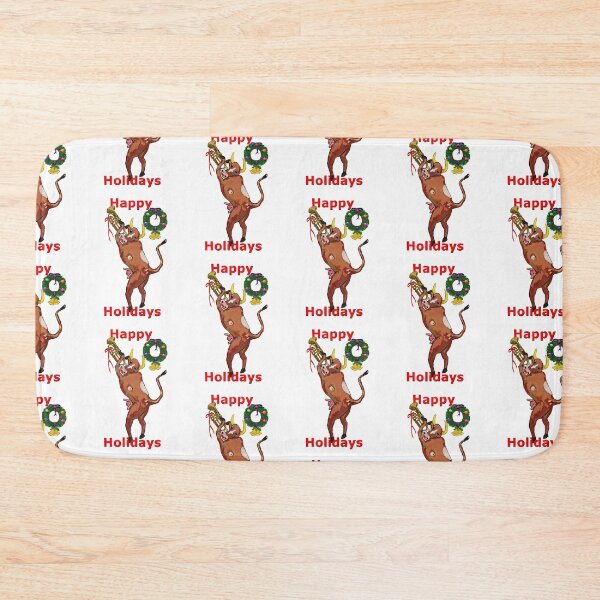 Item preview, Holiday Dancing Brown Trumpet Cow designed and sold by VerdeDoodleDuck.