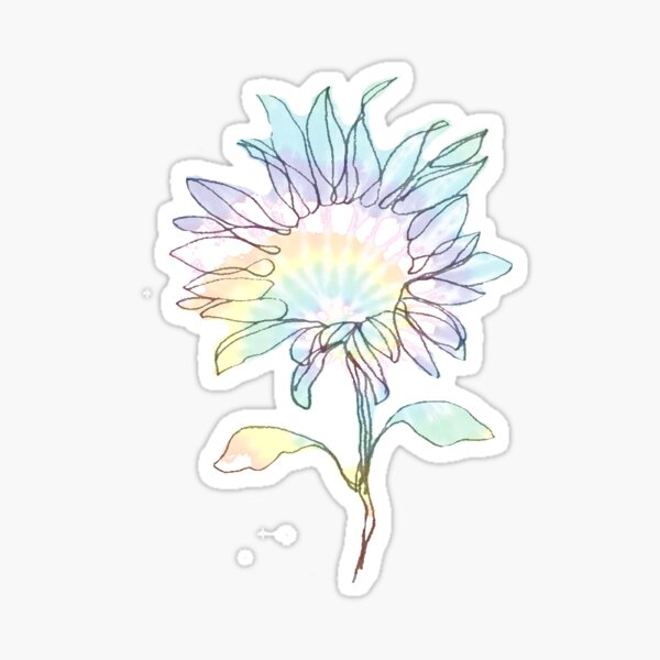 Tie Dye Sunflower Sticker