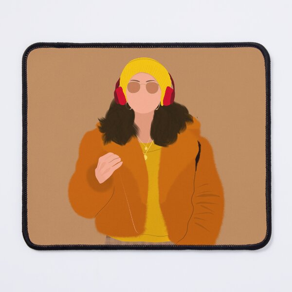 Item preview, Selena yellow beanie beret mustard fur outfit headphones sunglasses Fan Art designed and sold by senaeksi.