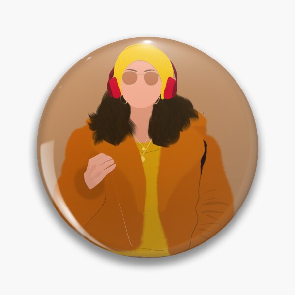 Item preview, Selena yellow beanie beret mustard fur outfit headphones sunglasses Fan Art designed and sold by senaeksi.