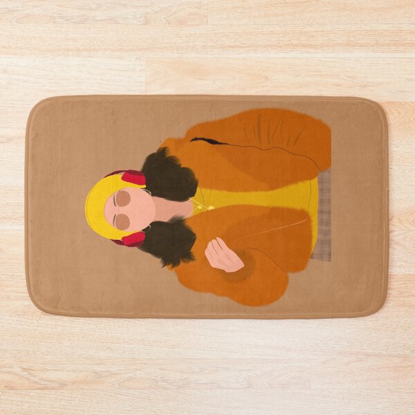 Item preview, Selena yellow beanie beret mustard fur outfit headphones sunglasses Fan Art designed and sold by senaeksi.