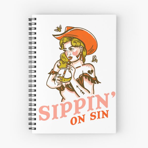 Item preview, Sipping On Sin: Cute Vintage Western Cowgirl Pinup Drinking A Cocktail designed and sold by The Whiskey Ginger Design Shop.