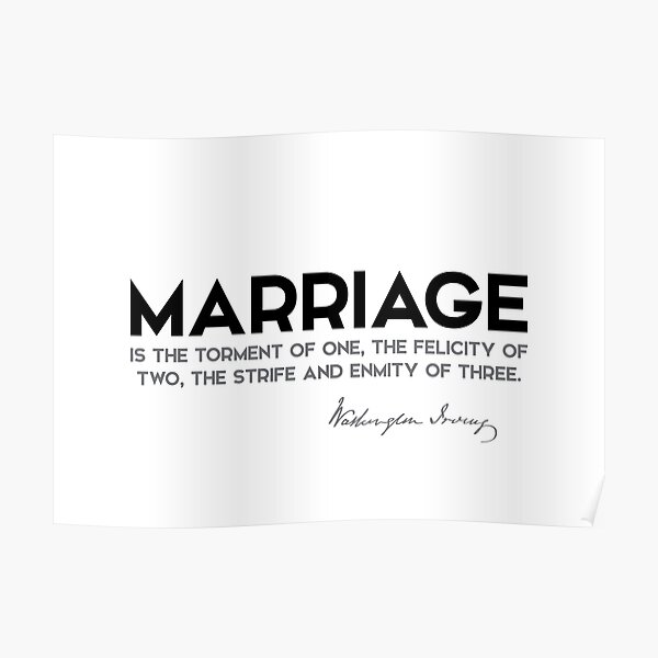marriage - washington irving Poster