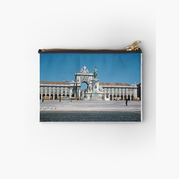 Item preview, 1950 - Arco de Triunfo y estatua del caballo en Praca do Comercio en Lisboa, Portugal. designed and sold by thatwaslife.