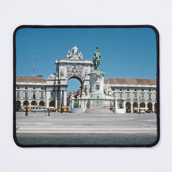 Item preview, 1950 - Arco de Triunfo y estatua del caballo en Praca do Comercio en Lisboa, Portugal. designed and sold by thatwaslife.