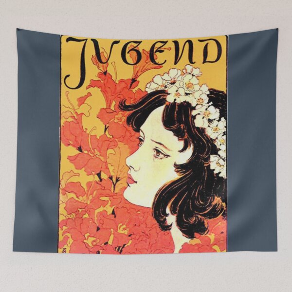 Item preview, Jugend Art Deco Vintage Woman with Flower Crown  designed and sold by artemisxluna89.