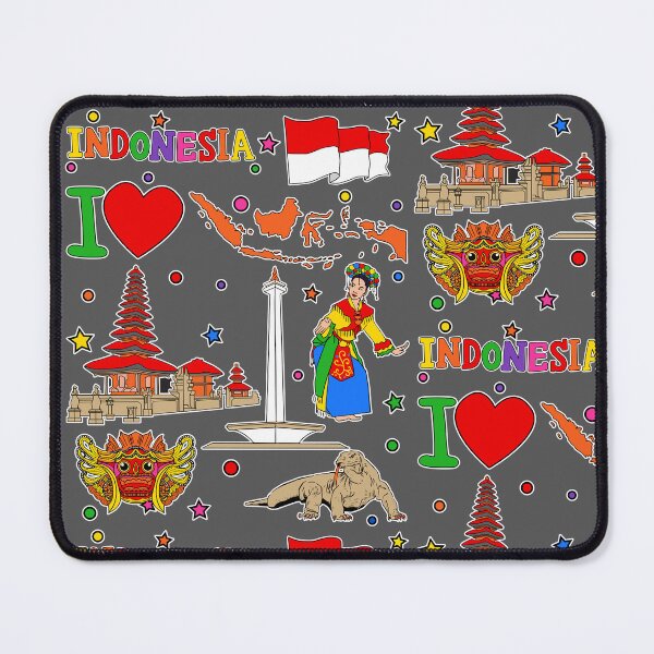 Item preview, I love Indonesia. Hand drawn Indonesian elements, flag and map designed and sold by mashmosh.