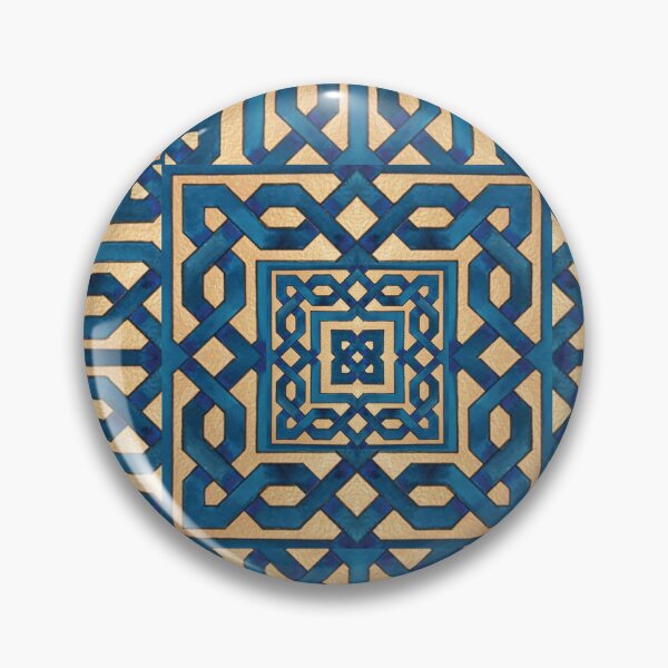 Item preview, geometric decorative blue pattern designed and sold by ErhanArt.