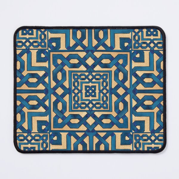 Item preview, geometric decorative blue pattern designed and sold by ErhanArt.