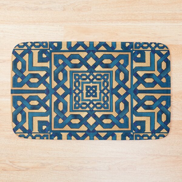 Item preview, geometric decorative blue pattern designed and sold by ErhanArt.