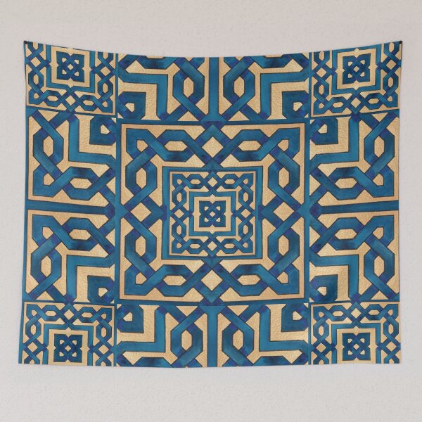 Item preview, geometric decorative blue pattern designed and sold by ErhanArt.
