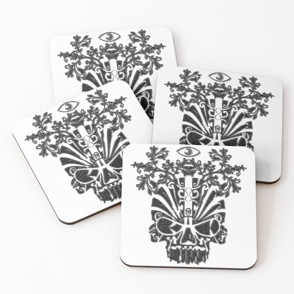Item preview, 1111 Metallic Silver Pewter Floral Skull Of Renewal  designed and sold by DesignLust.