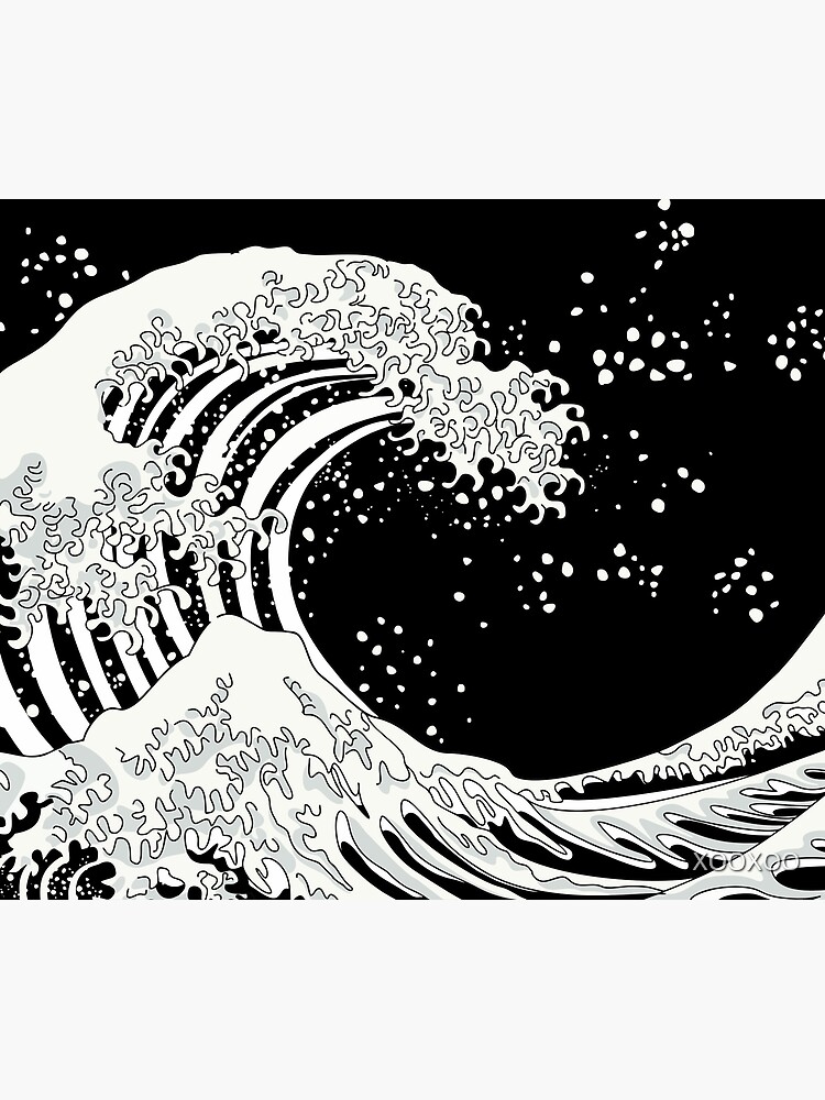 Black and White Great Wave by XOOXOO