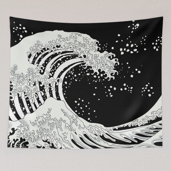 Item preview, Black and White Great Wave designed and sold by XOOXOO.