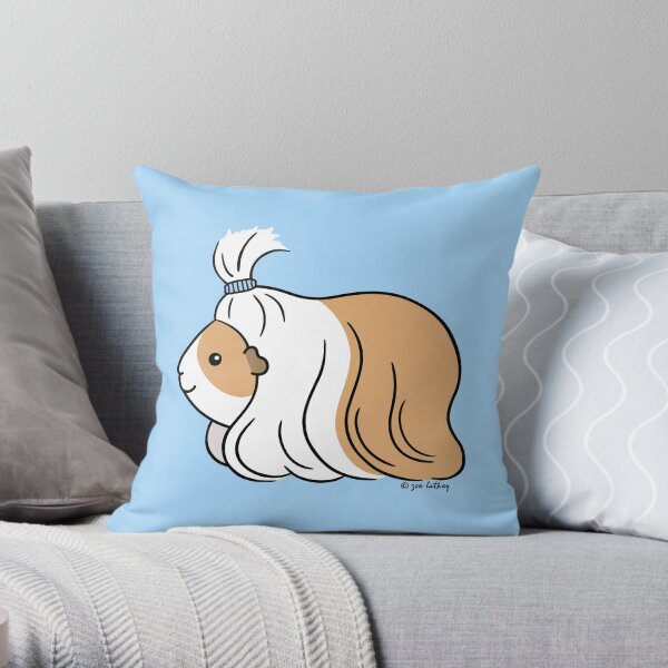 Guinea-pig Tail - long haired cavy Throw Pillow