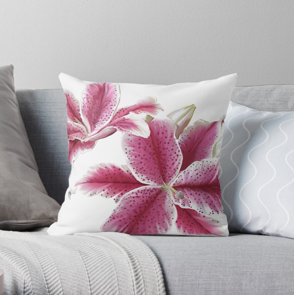 Stargazer Lilly Throw Pillow