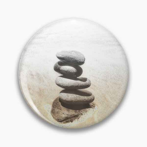 Item preview, Zen Cairn Tower Beach Pebbles Balancing Stones on Beach Sand 9 of 12 designed and sold by Beachy.
