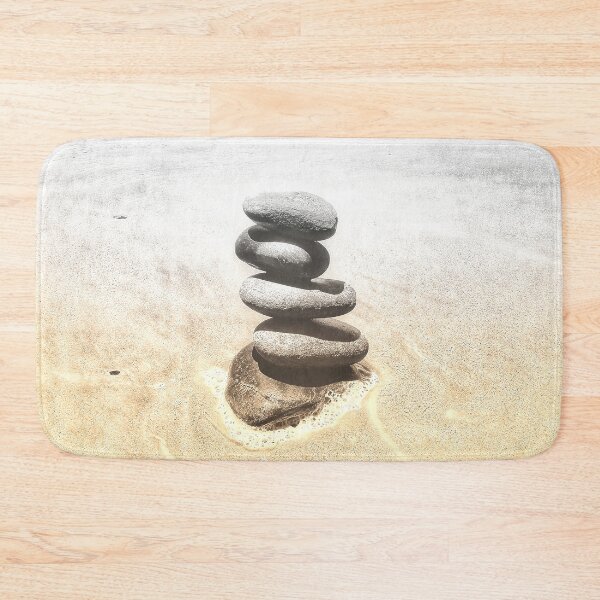 Item preview, Zen Cairn Tower Beach Pebbles Balancing Stones on Beach Sand 9 of 12 designed and sold by Beachy.