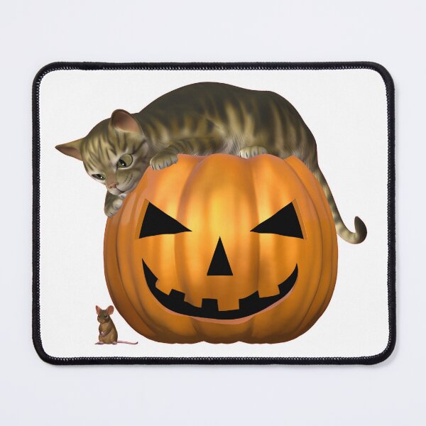 Item preview, Pumpkin-Perching Pouncing Puss designed and sold by snuurg.
