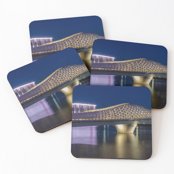 Item preview, Astana Kazakhstan - illuminated Atyrau Bridge at night designed and sold by VadimK.