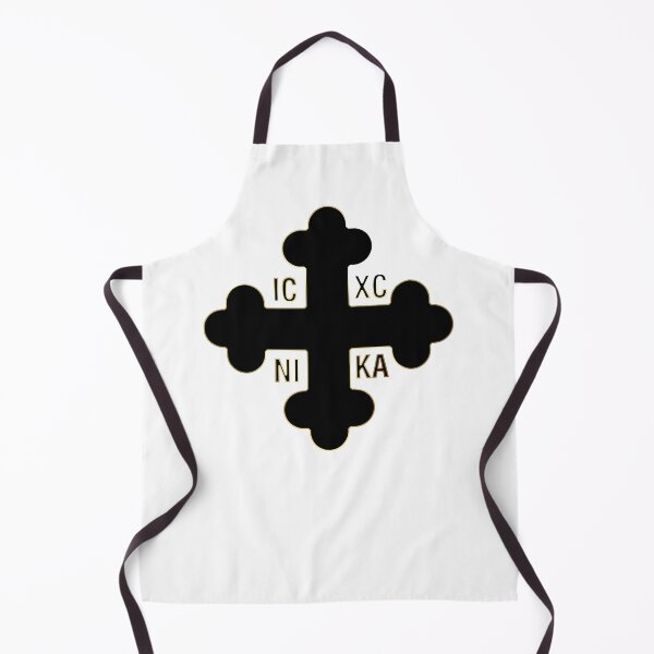 Item preview, Greek Orthodox Cross Black Gold Trim ICXC NIKA designed and sold by Yiorgos Designs.