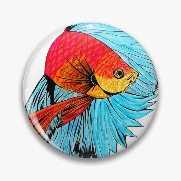 Item preview, Betta Fish Art - Orange and Blue designed and sold by SfidaDesigns.