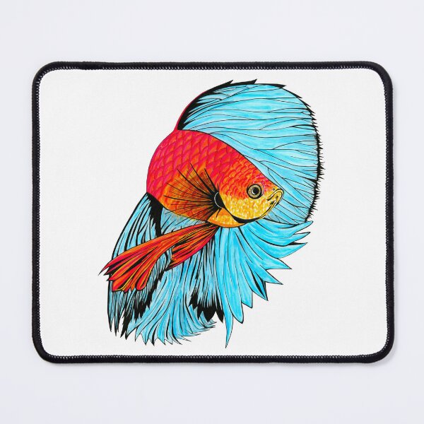 Item preview, Betta Fish Art - Orange and Blue designed and sold by SfidaDesigns.