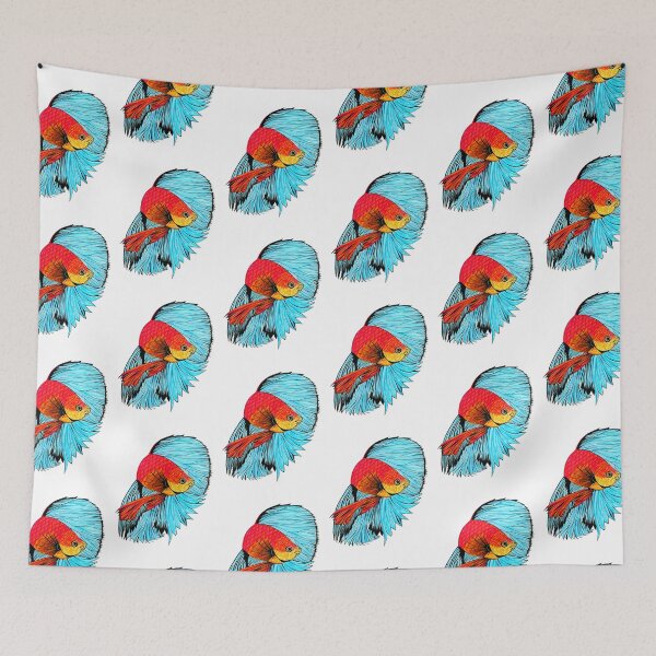 Item preview, Betta Fish Art - Orange and Blue designed and sold by SfidaDesigns.