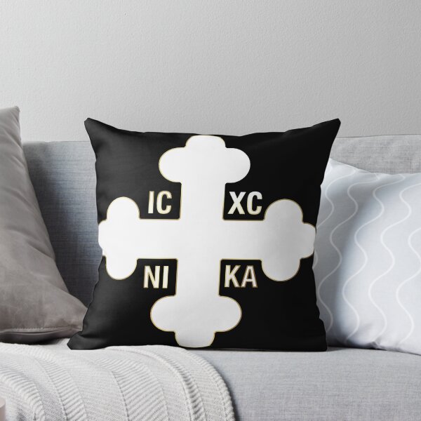 Item preview, Greek Orthodox Cross White Gold Trim ICXC NIKA designed and sold by Yiorgos Designs.