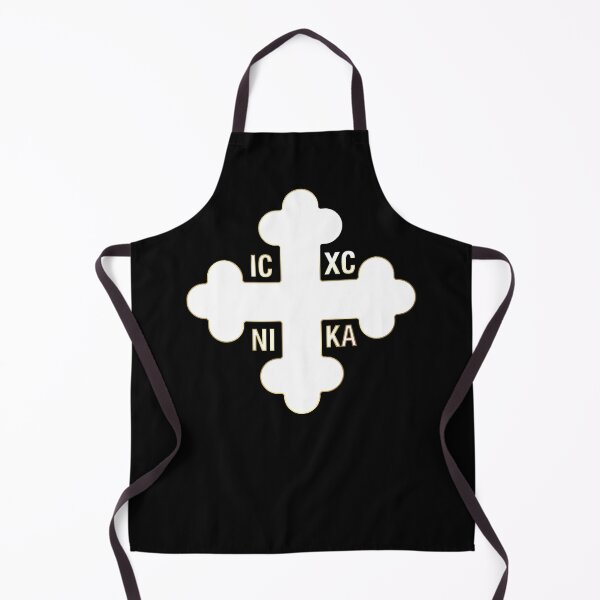 Item preview, Greek Orthodox Cross White Gold Trim ICXC NIKA designed and sold by Yiorgos Designs.