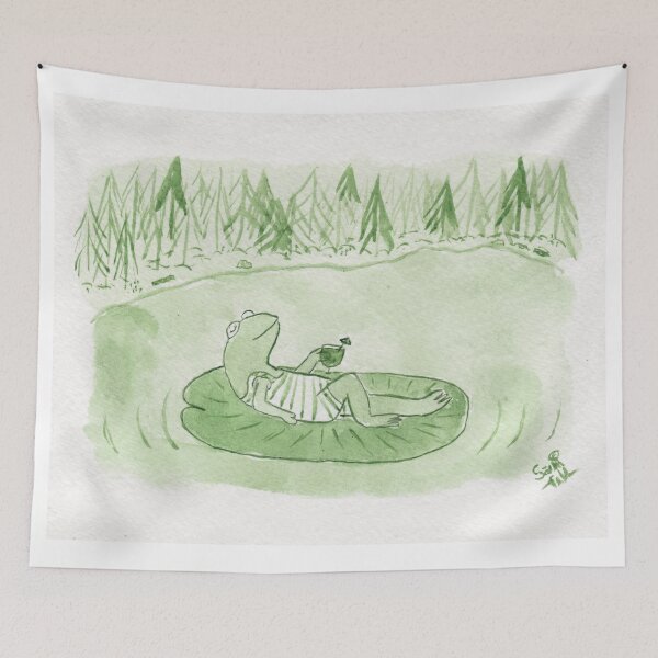 Item preview, Oh, to be a forg mage, lounging on a lily pad designed and sold by Sami Kelsh.