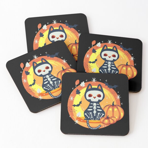 Item preview, Skeleton Cat Halloween Theme designed and sold by blackdogshop.